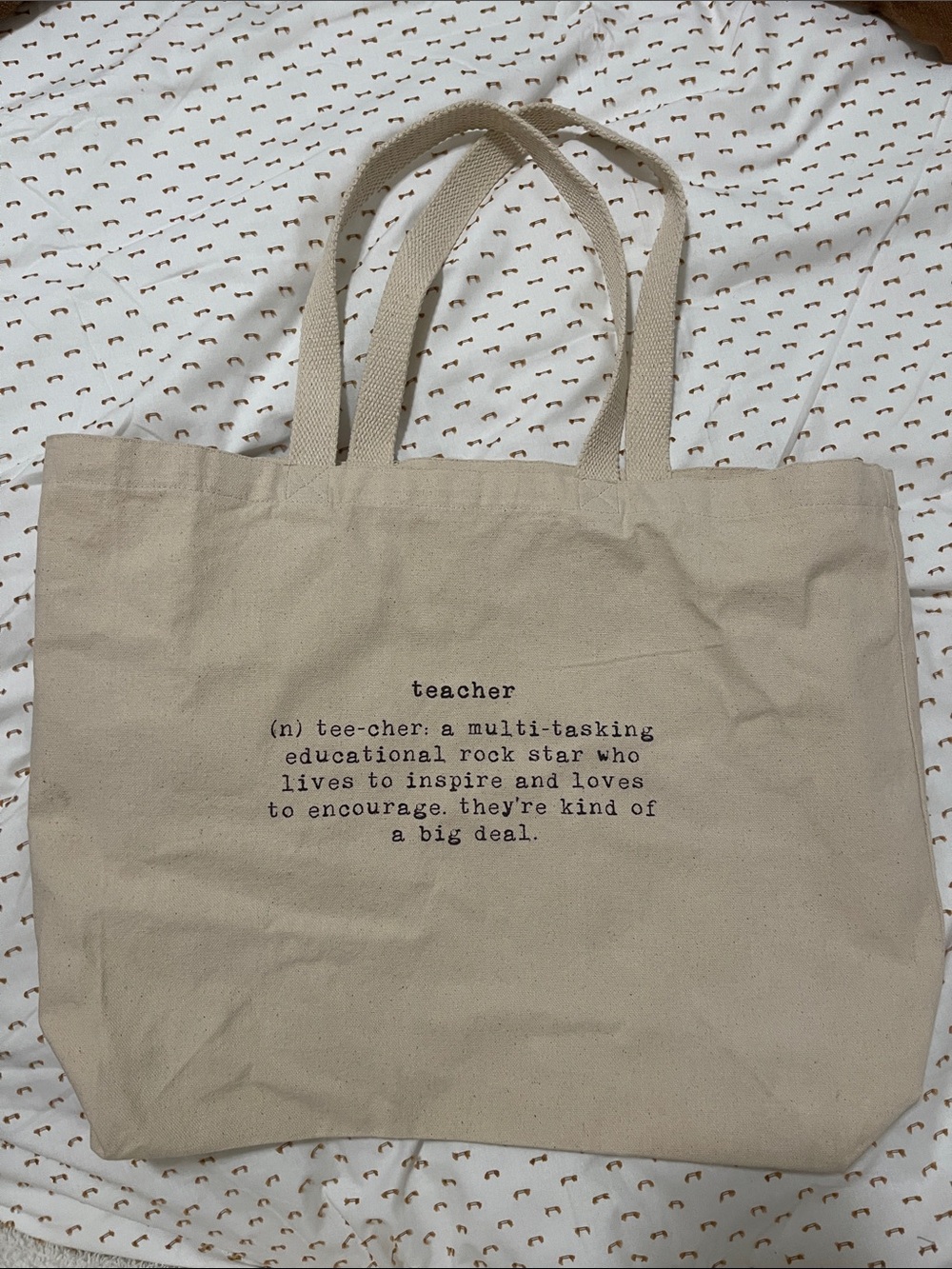 Canvas Teacher Tote Bag